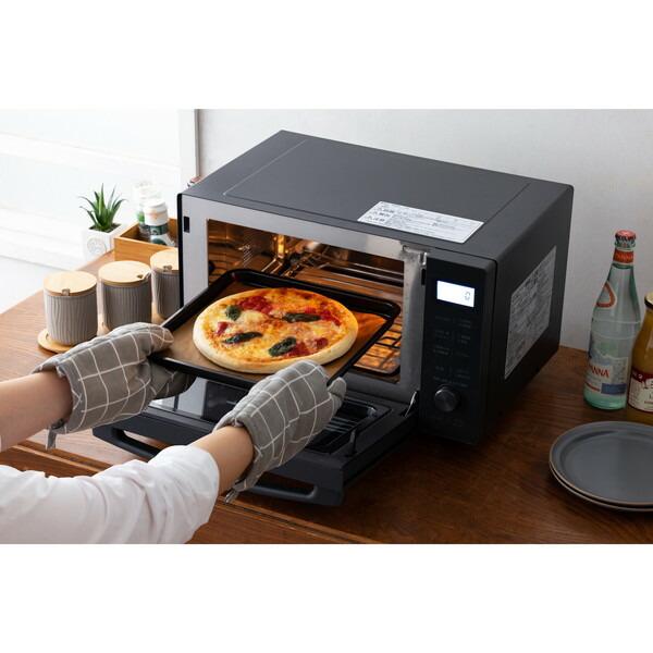 美品 2023年製アイリスオーヤマ オーブンレンジ MO-F1809ブラック IRIS OHYAMA（アイリスオーヤマ） 電子レンジ オーブンレンジ フラット