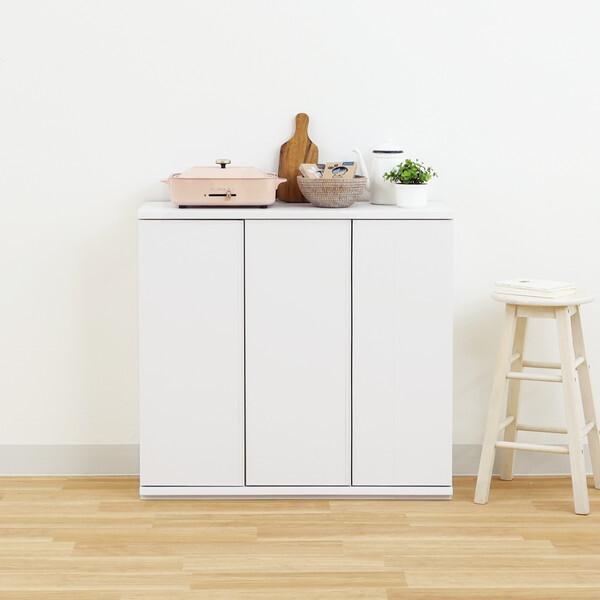 白井産業 PTS-8590D WH カウンター下ラックピタシエ 開き戸タイプ幅