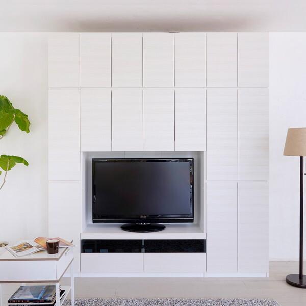 白井産業 POR-1812TV WH ホワイト ポルターレ 壁面収納ユニット 幅120cm TV収納ラック メーカー直送_2