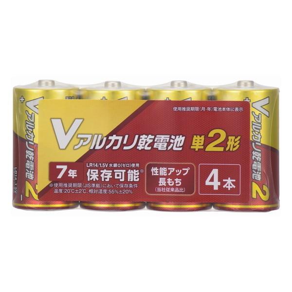 オーム電機 LR14VN4S Vアルカリ乾電池 単2形 4本パック