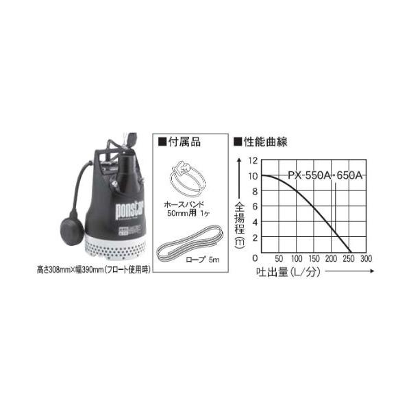 工進（KOSHIN） PX-550A 汚水用水中ポンプ ポンスター 口径50ミリ 50HZ