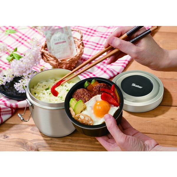 スケーター 抗菌 保温 丼ぶりステンレス弁当箱 800ml シルバー