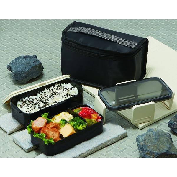 スケーター ブラック KCPFLW9AG 弁当箱 2段 (850ml ふわっと盛れる