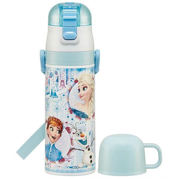 スケーター SKDC4 アナと雪の女王24 子供用 ステンレス 水筒 2way 直飲み 470ml コップ飲み 430ml ディズニー の商品画像