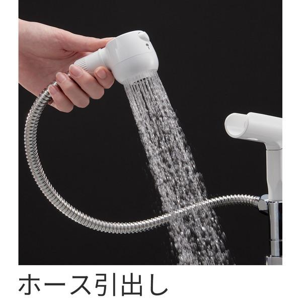 三栄水栓製作所 K37100R-W シングルスプレー混合栓_4