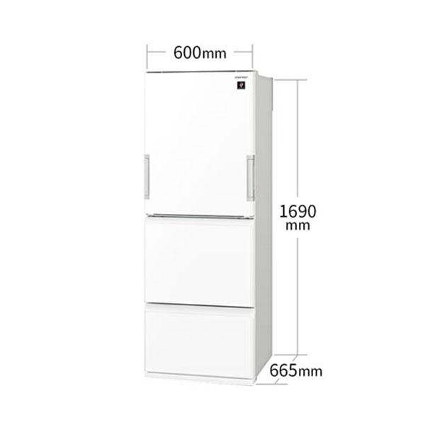 冷蔵庫 350L 二人暮らし 3ドア冷蔵庫 収納 シャープ SHARP SJ-GW35J-W ピュアホワイト どっちもドア