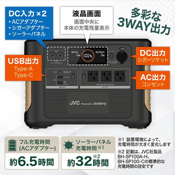 ✨美品✨ BN-RB15-C JVC ハイパフォーマンスモデル ポータブル電源 (1534Wh AC出力コンセント3口 USB-C出力搭載) 【S4198487667】(151470円)