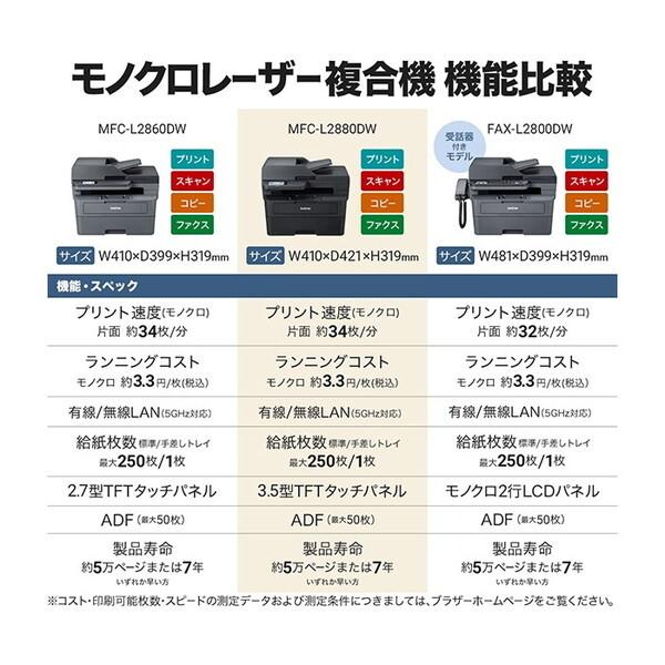 ブラザー工業 Brother MFC-L2880DW JUSTIO A4モノクロレーザー複合機
