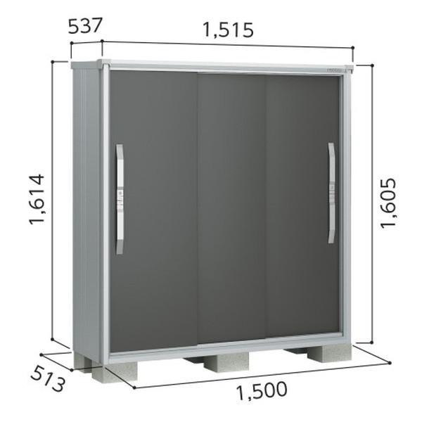 ヨドコウ ESF1505DWE ウッディエボニー エスモ 小型物置 (3枚扉 1500×513×1614) 法人向け・配送のみ販売 メーカー直送 | ヨドコウ | 01