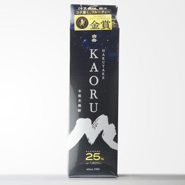 送料別 米焼酎 高橋酒造 白岳 HAKUTAKE KAORU 25度 1800mlパック6本