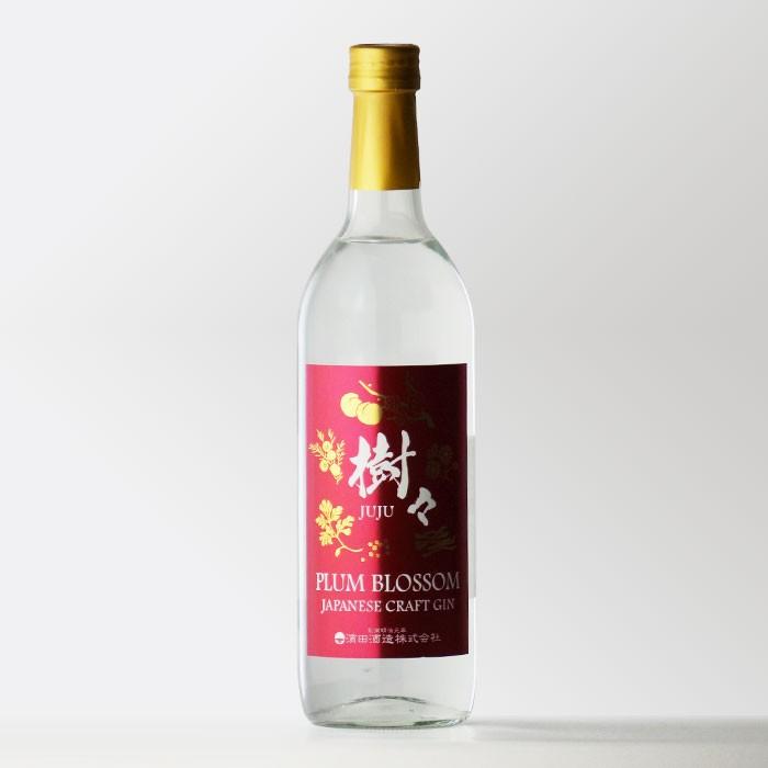 送料別 ジャパニーズクラフトジン 樹々（JUJU）PLUM BLOSSOM 濱田酒造 40度 700ml 40% お酒 ギフト 父の日｜sake-shindobad