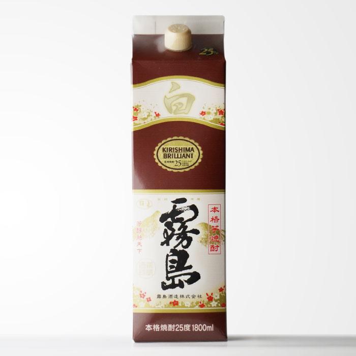白霧島 1800ml 25度 ×12本セット 楽天市場】白霧島 25度1800mlパック 12本セット 宮崎県 霧島酒造