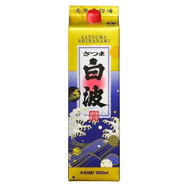 【送料無料】本格芋焼酎　白波　25度　1800mlパック　薩摩酒造　芋焼酎｜sake-super-dry