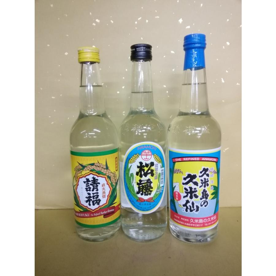 泡盛 請福・松藤・久米島の久米仙 30度 600ml 3本セット 沖縄 : 534 