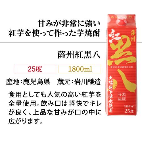 芋焼酎 パック 飲み比べ 6本セット 25度 1800ml 霧島酒造 岩川醸造