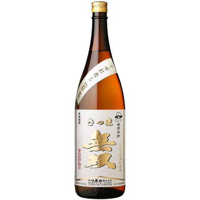 芋焼酎］1ケースで1梱包 25度 さつま無双 【白ラベル】 1．8L