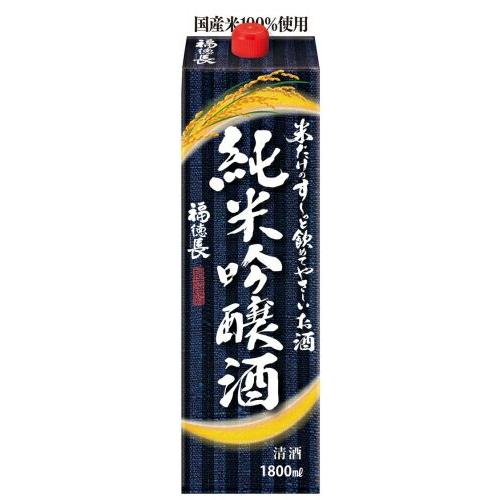 ［清酒・日本酒］１２本まで同梱可　福徳長　米だけのす〜っと飲めてやさしいお酒　純米吟醸酒　１．８Ｌパック　１本（１８００ｍｌ）｜sakemakino