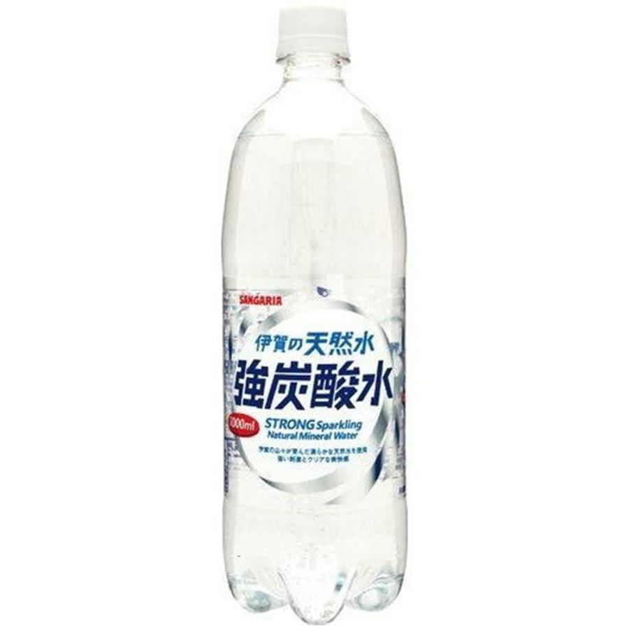 サンガリア 伊賀の天然水 強炭酸水 ペットボトル 1000ml ★酒類・冷凍食品・冷蔵食品との混載はできません★｜sakenetyafoo