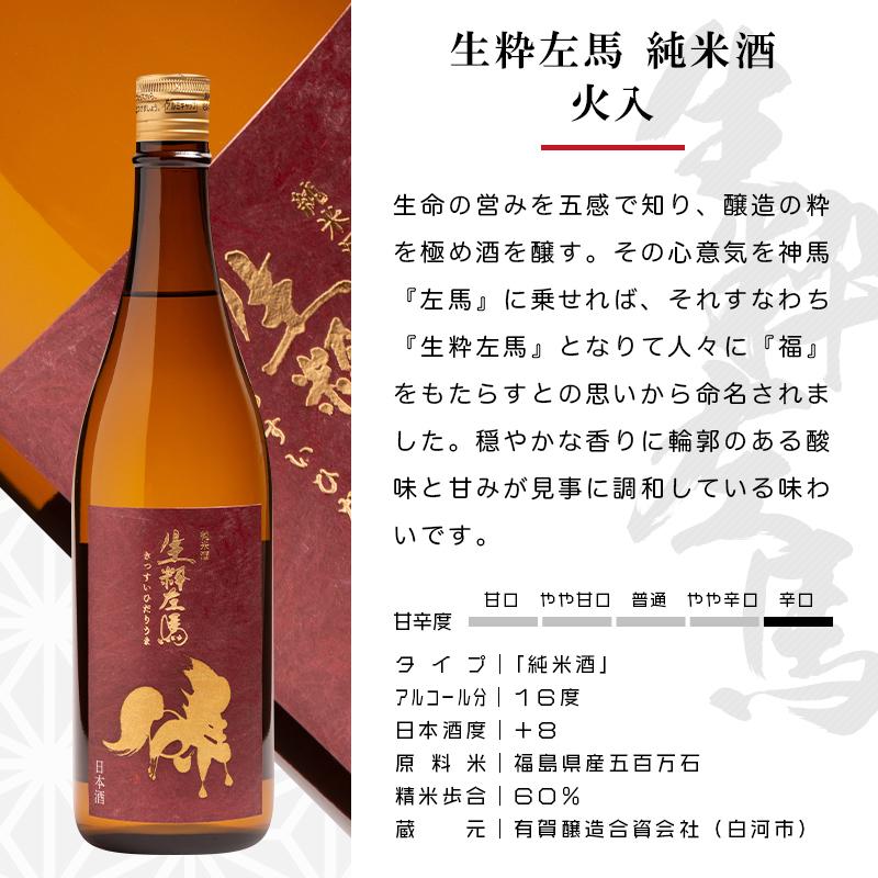 日本酒 ギフト 飲み比べ 生粋左馬 2種セット 720ml× 2本 有賀醸造 福島 白河 ふくしまプライド。体感キャンペーン（お酒/飲料）｜sakenosakuraya｜03