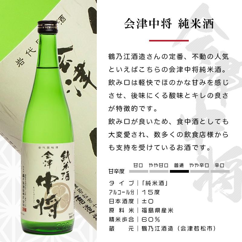 父の日 日本酒 ギフト 飲み比べ 会津中将純米酒 一歩己 720ml ×2本  福島 ふくしまプライド。体感キャンペーン（お酒/飲料）｜sakenosakuraya｜02