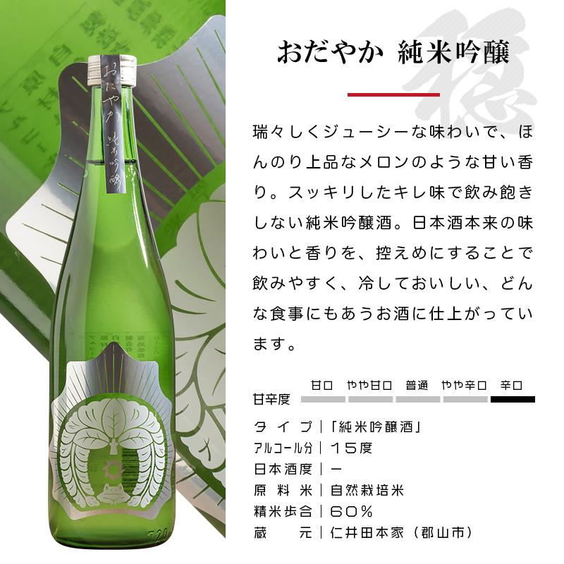 日本酒 おだやか 純米吟醸 720ml 仁井田本家 福島 地酒 ふくしまプライド。体感キャンペーン（お酒/飲料）｜sakenosakuraya｜02