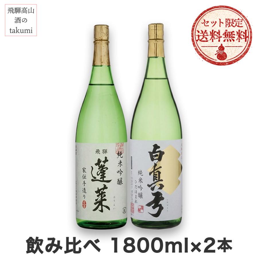 送料無料】純米吟醸 日本酒 飲み比べ 1.8L×2本 飛騨古川 ひだほまれ