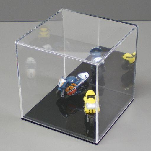 アクリルケース　（背面ミラー）　450mm×452mm×450mm 台座（黒）　　コレクション 展示 カバー 販促品 ディスプレイ イベント用品