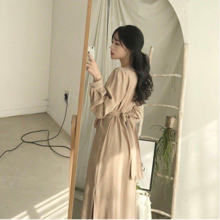 等級以上 ワンピース レディース マキシワンピース 長袖 ベルト付き 春秋ワンピース すくえあねっく シャツワンピ 韓国風 ロング丈 着痩せ オシャレ スリーブ リネン Fmfm Com Mx