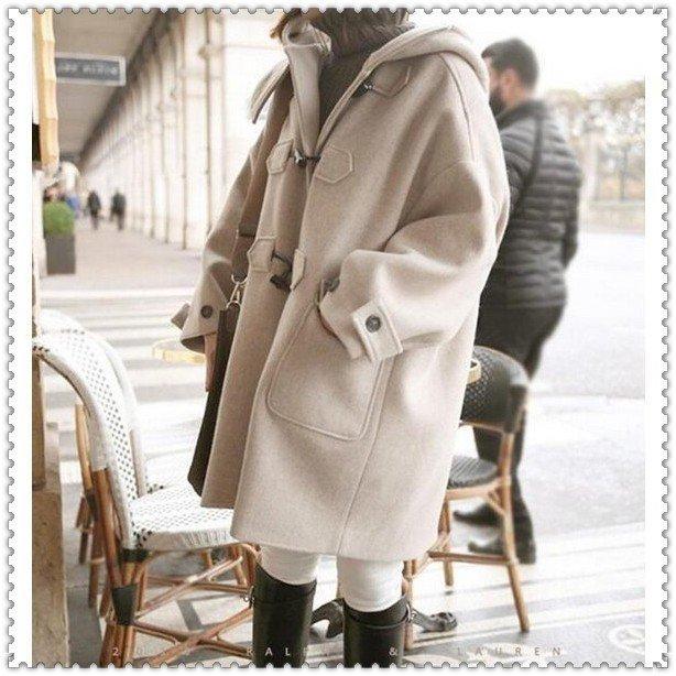 ダッフルコートレディースコートダッフルコートショート丈フード付きチェスターコートトレンチコートショートコートゆったり秋冬アウター 以上節約