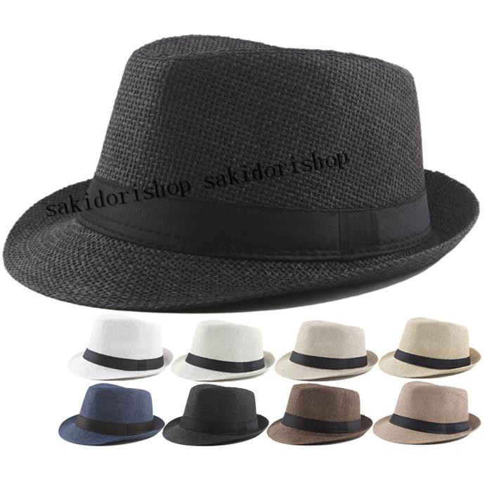 新商品 麦わら帽子 ハワイ メンズ ソフトハット 大きいサイズ 小さいサイズ ビジネス 紳士 カジュアル 夏 春 秋 ギフト プレゼント ブラック Parkside Mu