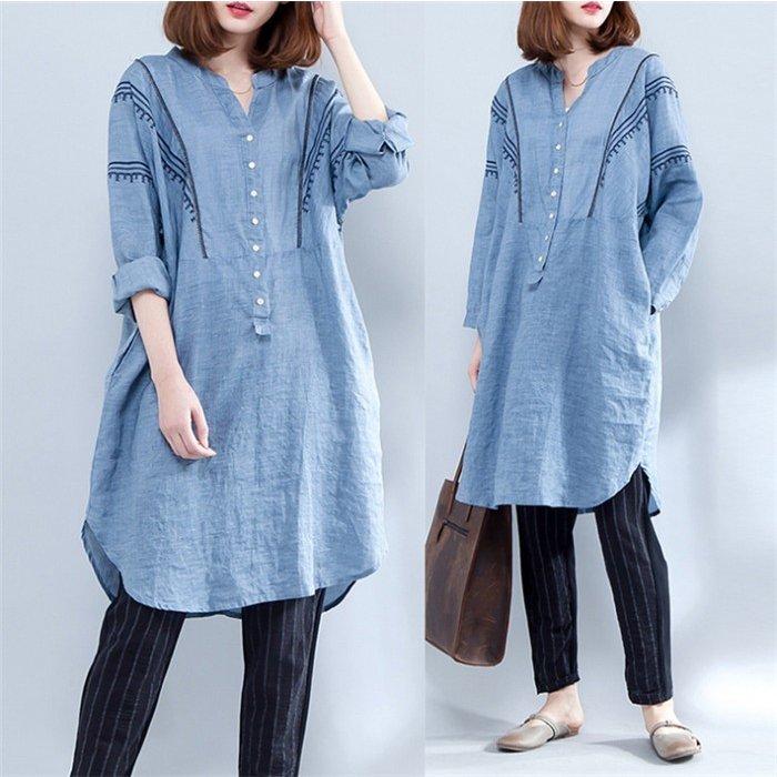 綿麻混ワンピース シャツワンピース 春 コーデ チュニック リネンワンピース レディース 大きいサイズ ロングシャツ