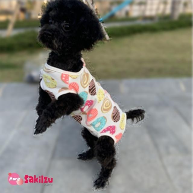 犬 手術後 服 エリザベスカラー 術後服 避妊 去勢 オス メス 生理 傷口 皮膚 保護 パッド5枚セット ドーナツ柄 小型犬 中型犬 猫 H0002 More Sakiizu 通販 Yahoo ショッピング