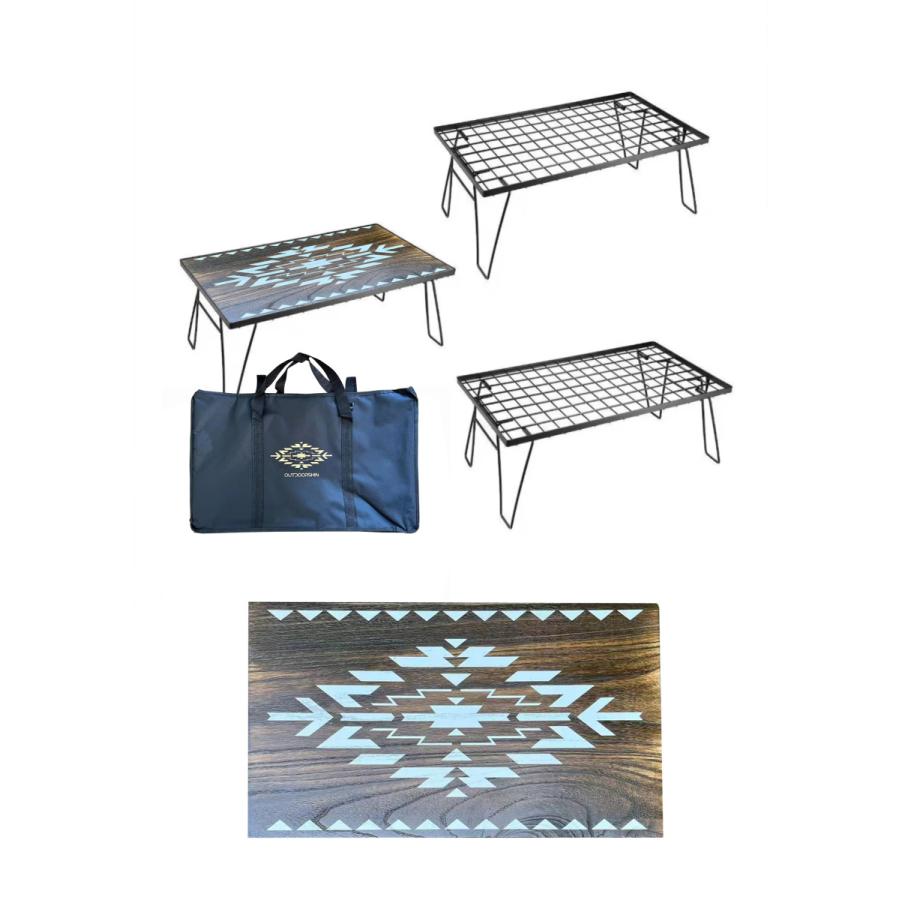 フィールドラック3個セット オルテガ柄 天板付き 収納ケース付き  キャンプ収納 フィールドラック 3個セット 天板付き オルテガ 柄 収納ケース