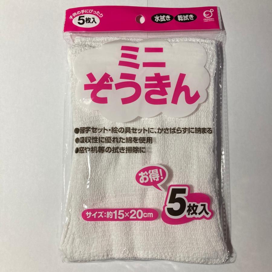 ミニぞうきん 15×20cm 5枚入 ミニサイズ ぞうきん 習字 絵の具 