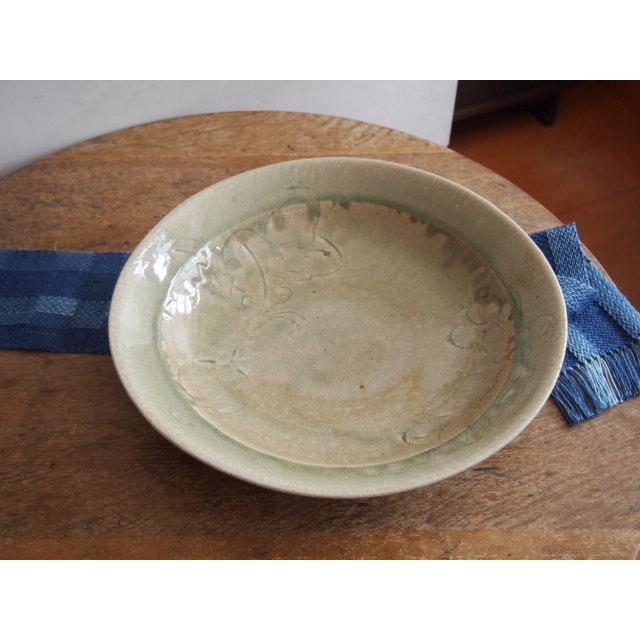 土楽窯　粉引き大皿 土楽窯粉引き大皿