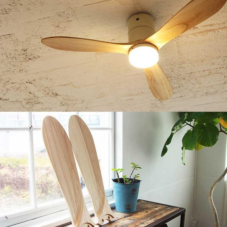 シーリングファン 電球色 JAVALO ELF ファン REAL wood blades シーリングファン 電球色 JAVALO ELF ファン REAL wood blades