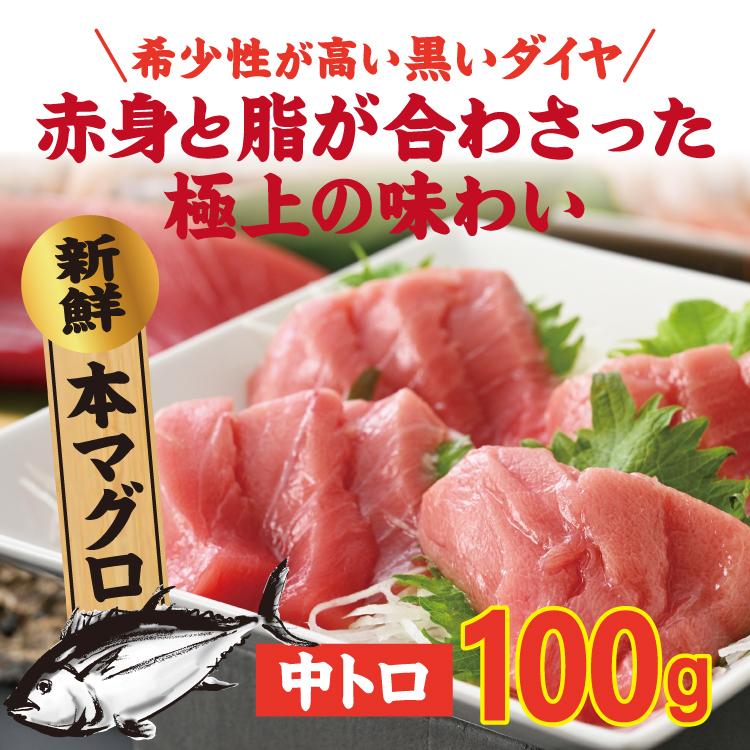 本マグロ 中トロ 100g 刺身 鮪 ブロック 解凍レシピ付でお届け 冷凍