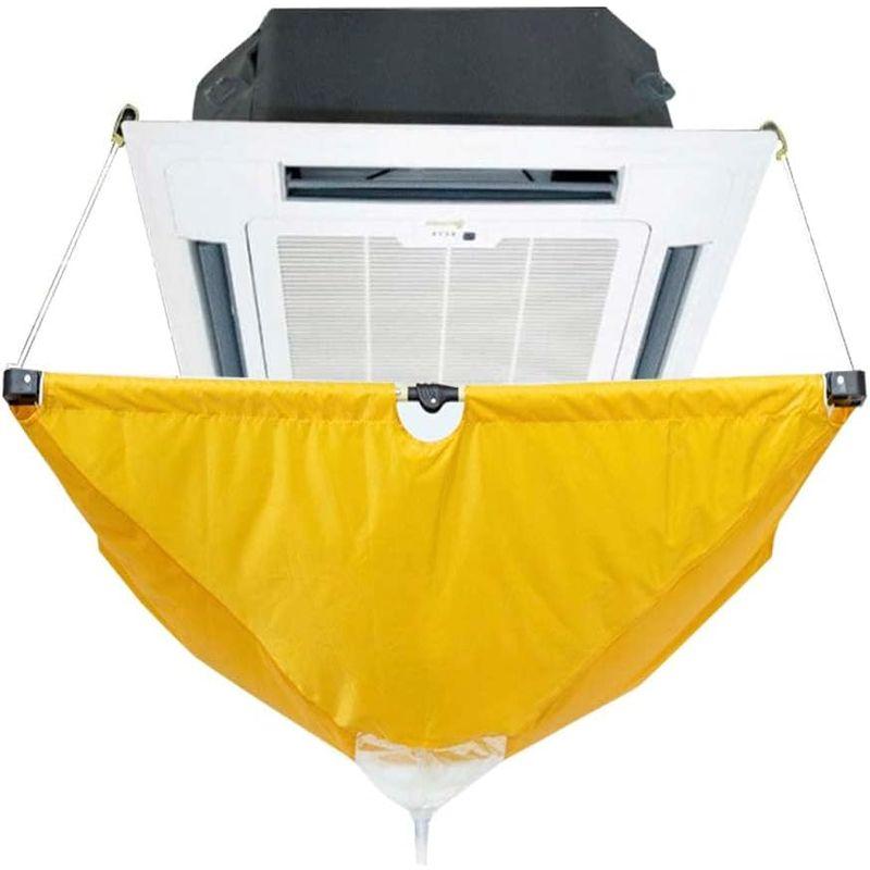 RECOO エアコン室外機洗浄カバー 家庭用 エアコン 洗浄 シート カバー 排水 耐久性強い クリーニング 5mホース 付き フィルター
