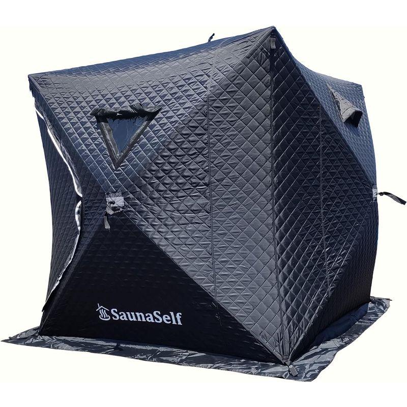 SaunaSelf ソロ サウナテント 1人用小型サウナテント 内寸最大180×180×165cm YKKファスナー使用 折りたたみサウナ 　 ソロ サウナテント 1人用小型サウナテント 内寸最大180×180×165cm YKKファスナー使用 折りたたみサウナ 最大幅 約