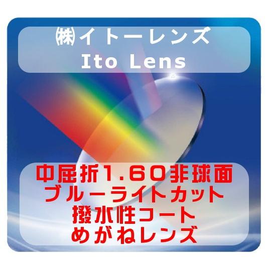 イトーレンズ ブルーライトカットコート 眼鏡レンズ交換 中屈折1.60 非