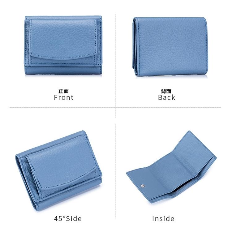 三つ折り 財布 小さい 本牛革 牛革 本革 三つ折り財布 ボックス