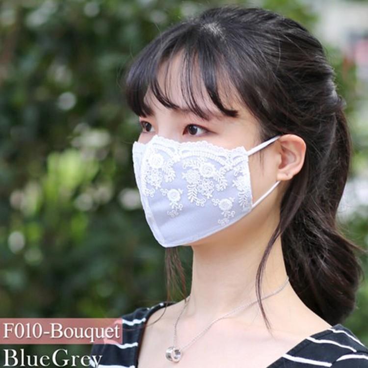 夏マスク レースマスク 布マスク オシャレ マスクケース付き レース柄