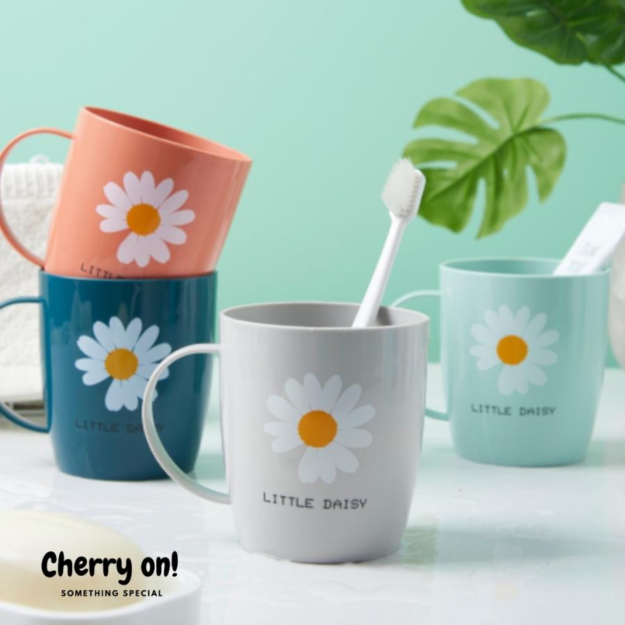 マーガレット柄 歯磨きコップ かわいい 花柄 フラワー おしゃれ ピンク うがい 水色 歯ブラシコップ 新生活 新学期 取っ手付き 白いお花 軽量 洗面台雑貨 5710 Cherry On 通販 Yahoo ショッピング