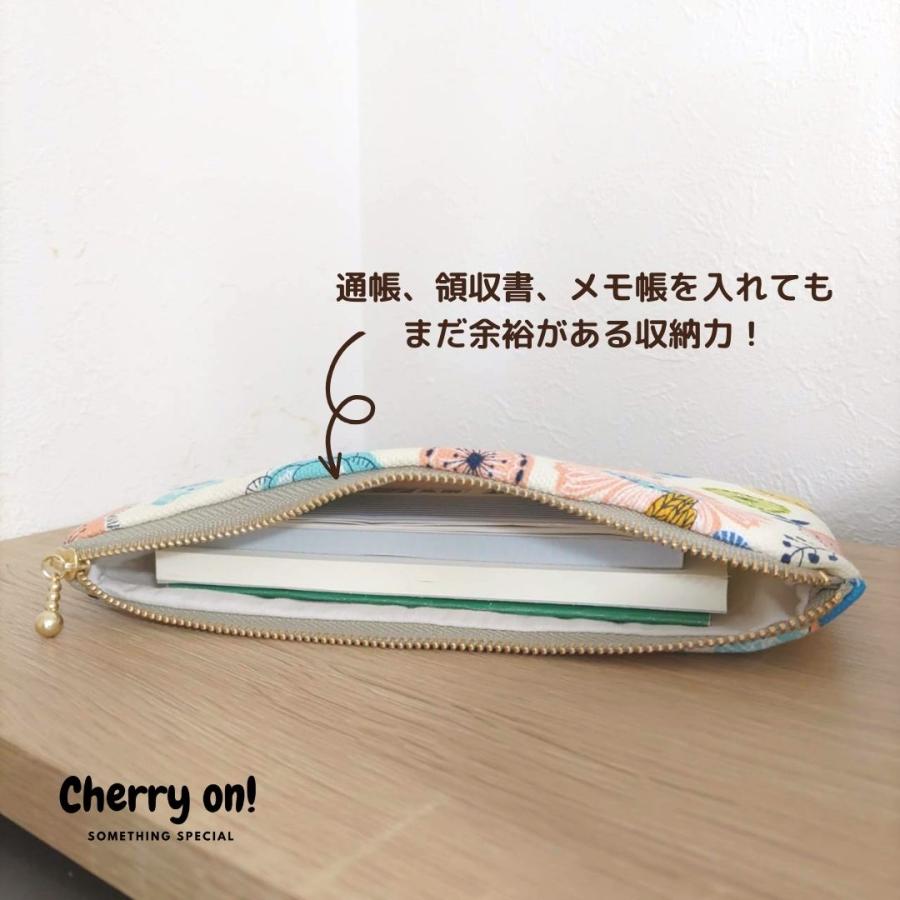 フラットポーチ 春が来た 花柄 うぐいす ファスナーポーチ かわいい