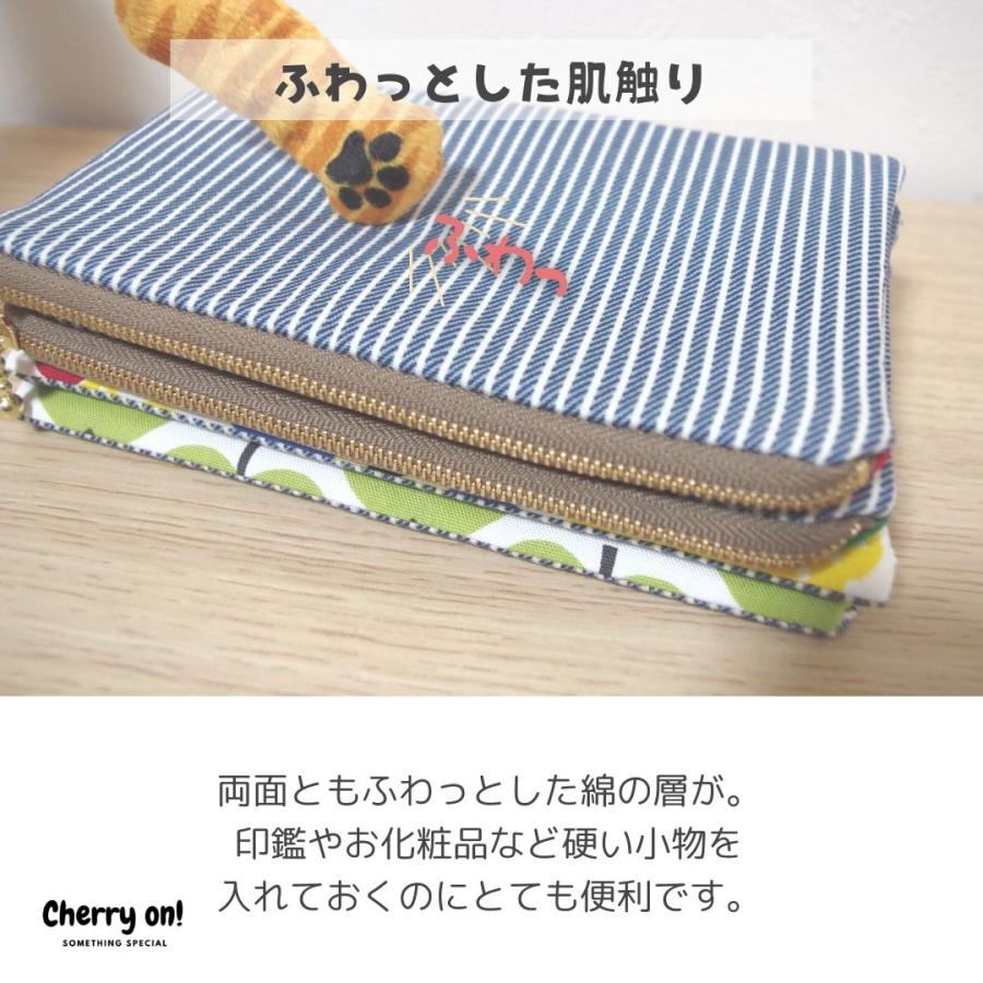 ふわっと フラットポーチ ねこ柄 リンゴ柄 花柄 おしゃれ かわいい