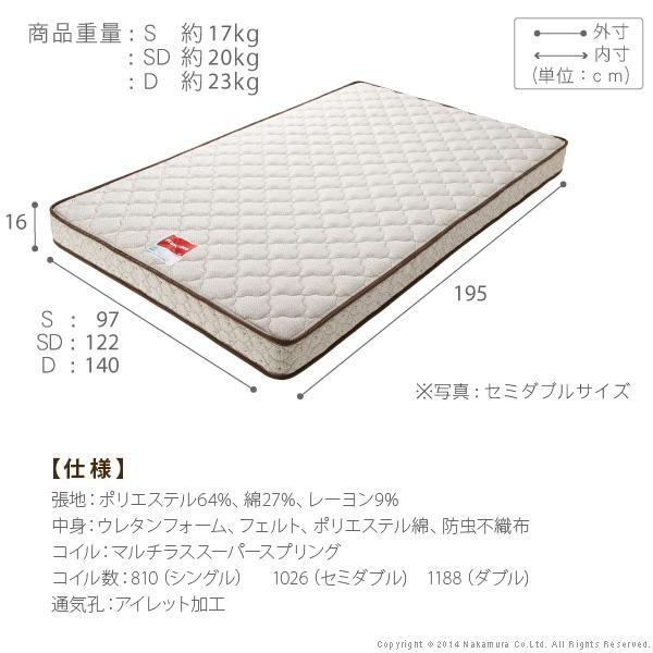 【数量限定アウトレット品】 フランスベッド ライト・棚付きベッド-ウォーレン- ダブル マルチラススーパースプリングマットレスセット 【ZYX3111787153】(112274円)