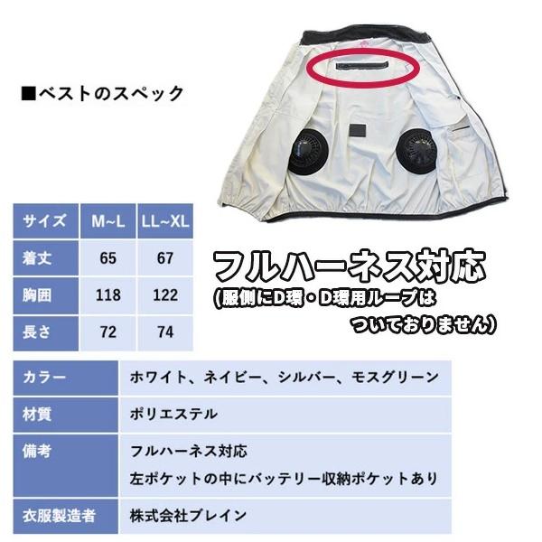 さくら電子オリジナル空調ベストファンバッテリーセット 胸スイッチ式