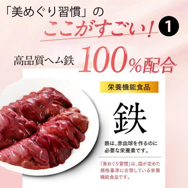 美めぐり習慣　ヘム鉄　2袋 さくらの森 ヘム鉄 鉄分 サプリ 葉酸 鉄 女性 妊婦 ビタミン 亜鉛 鉄分
