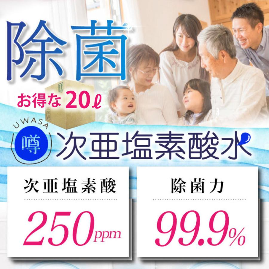 【30％OFF】 独特の素材 噂の次亜塩素酸水 お得な大容量20L 濃度 250ppm 除菌 消臭 5倍希釈で100L分 ペット 安全 map-mie.org map-mie.org