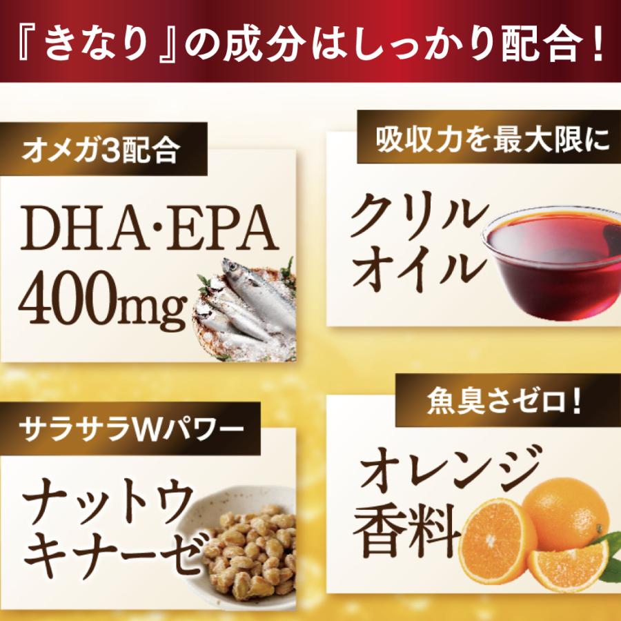 DHA EPA サプリ ナットウキナーゼ オメガ３ アスタキサンチン ヘスペリジン きなり匠 さくらの森 臭いなし 2袋の画像